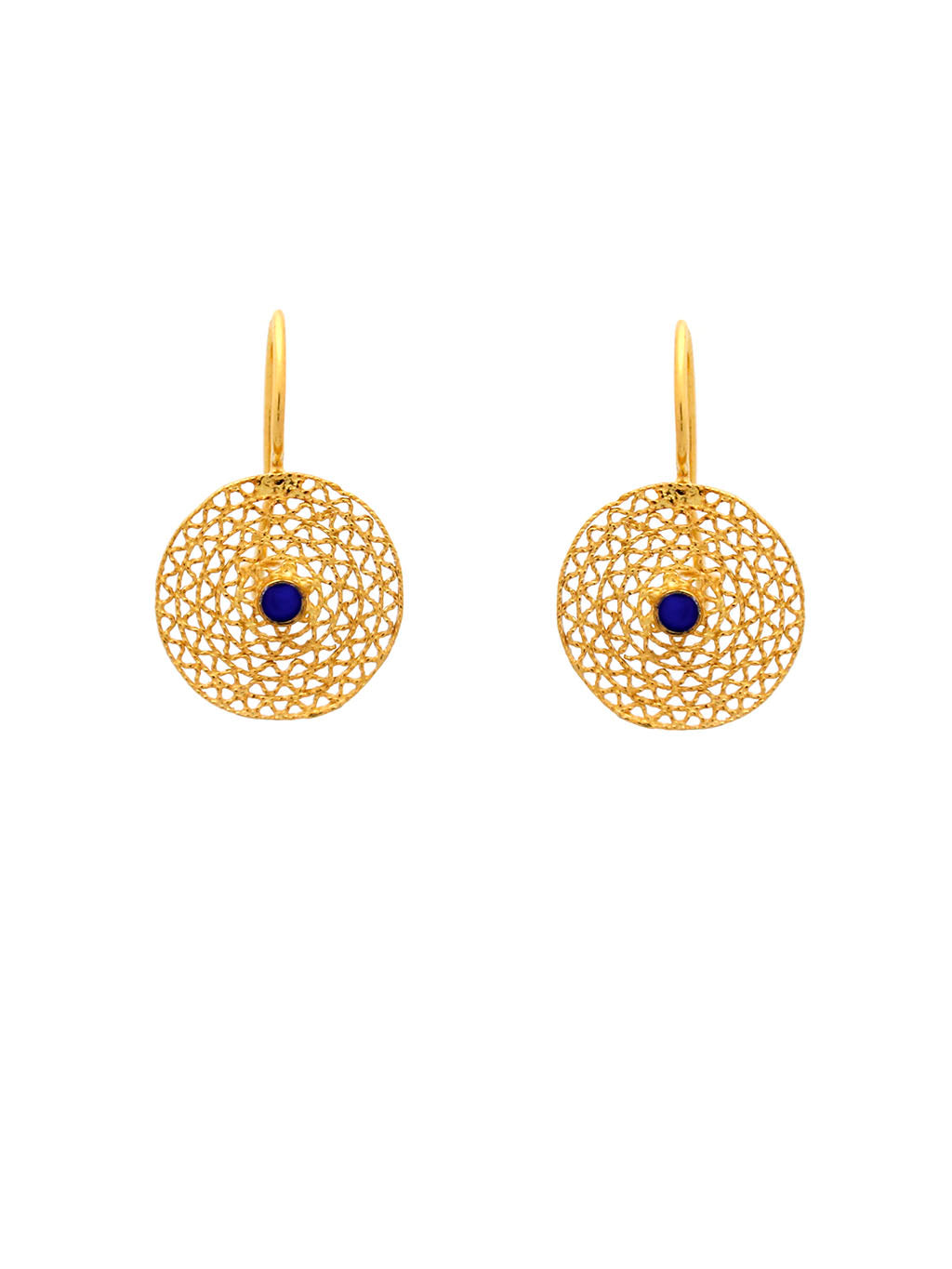 Round Earrings Network with Enamel